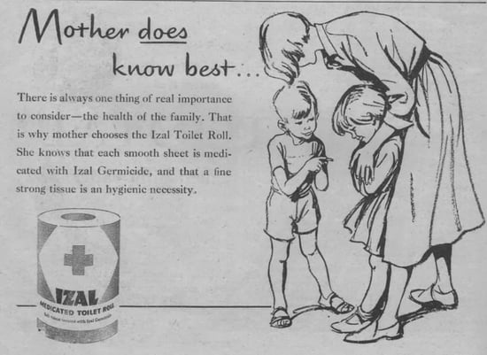 Izal medicated toilet roll old adv