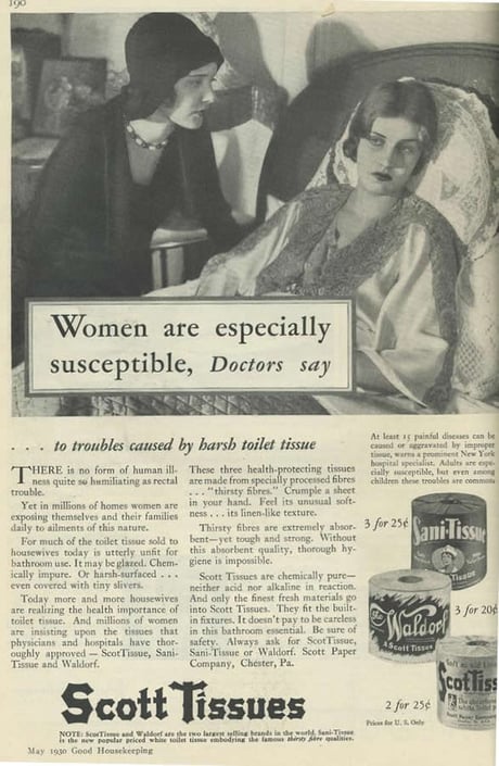 Scott Tissues old toilet paper adv